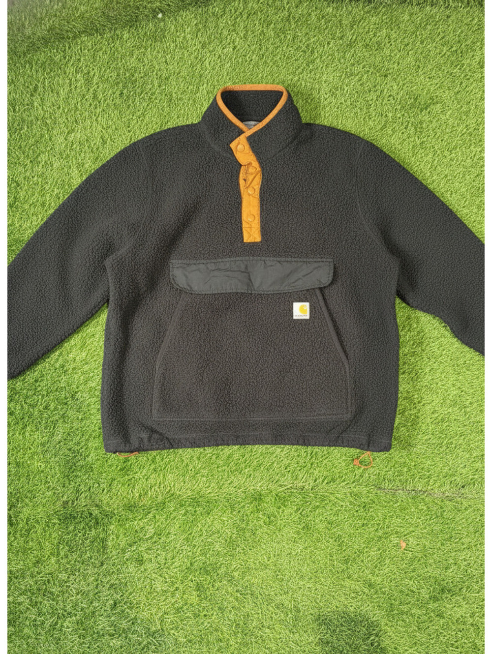 Carhartt Relaxed Fit Front Sherpa Fleece Pullover Black Sherpa Mens Size L